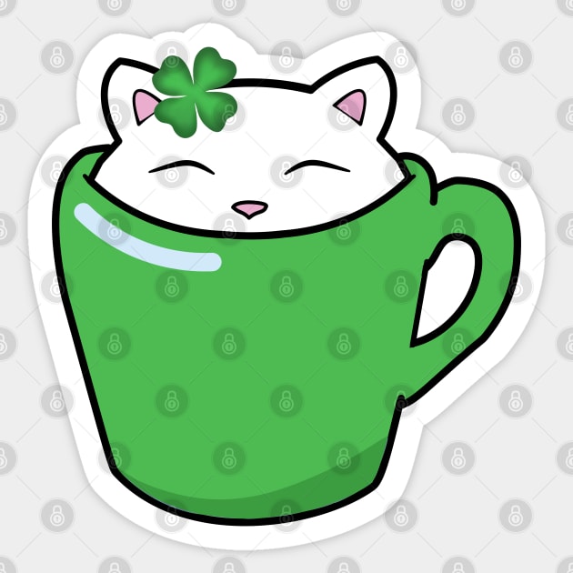 Cute St Patrick's day cat Sticker by Purrfect